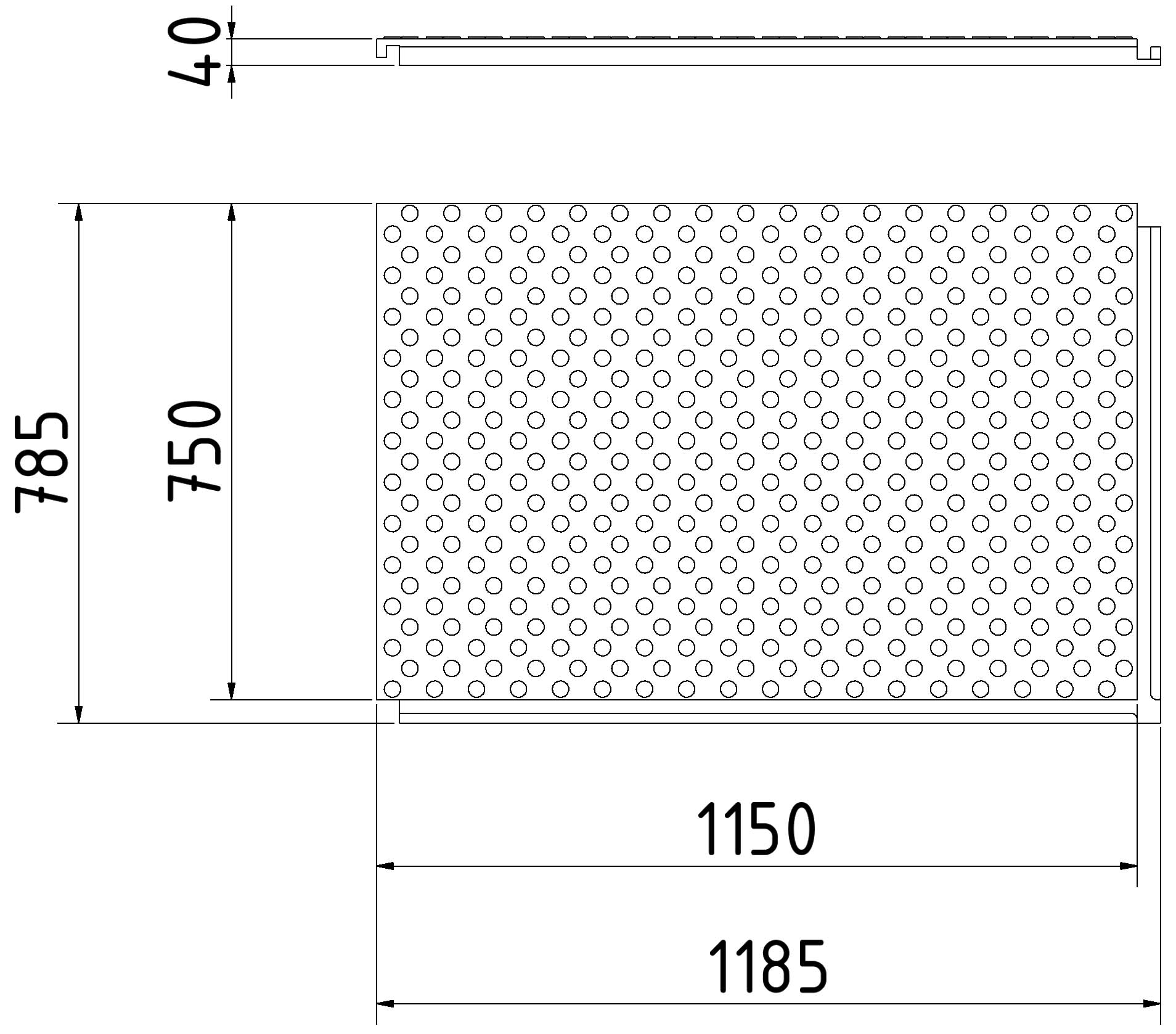 Schake Placă de protecție pentru sol, 1200 × 800 × 43 mm, cauciuc