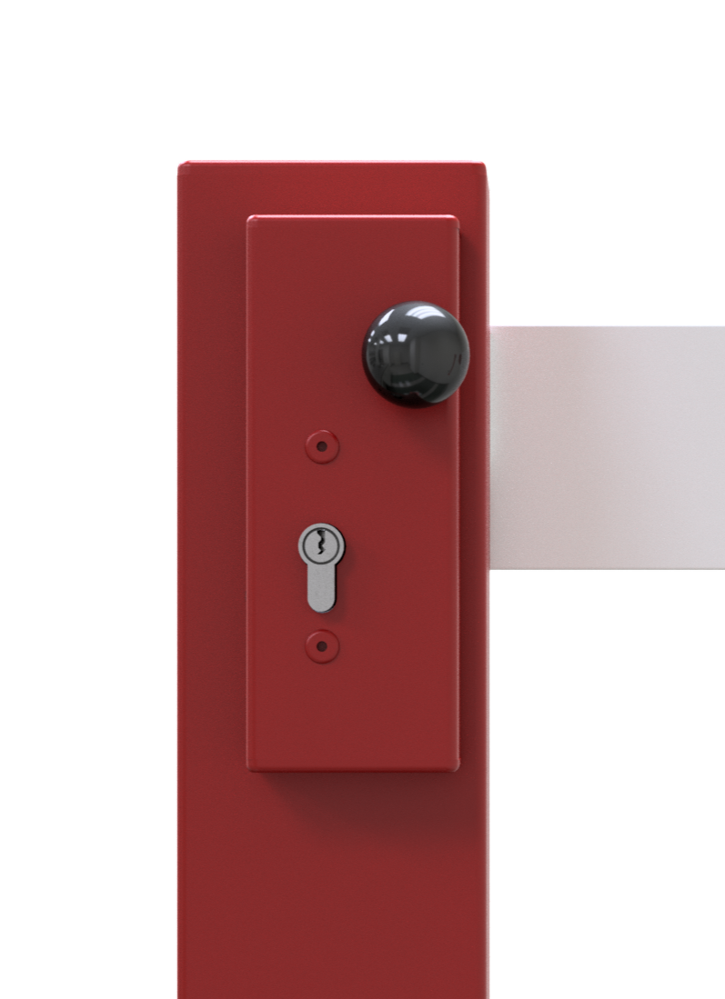 Schake Stâlp de protecție, 120 × 80 mm, 100 × 20 mm, oțel zincat la cald, roșu/alb, fix, cod 4011_150ZPB