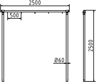 Schake Suport pentru uscare, Ø 60 mm, oțel zincat la cald, fix, cod 419_4625