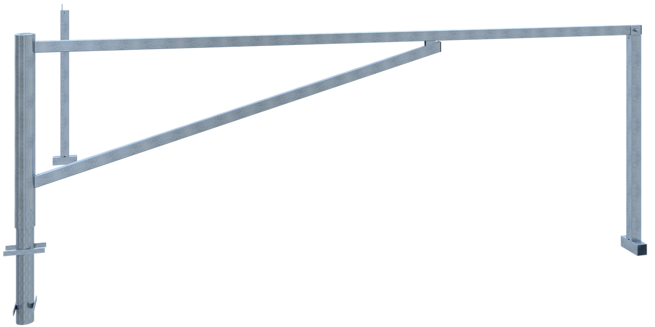 Schake Barieră batantă, Ø 102 mm, 60 × 40 mm, oțel zincat la cald, cu închidere, pentru betonare, cod 413_350V