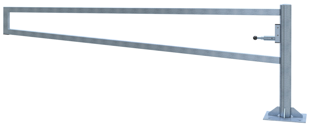Schake Barieră batantă, Ø 102 mm, 60 × 40 mm, oțel zincat la cald, fix, cu închidere, cod 4013_30VP