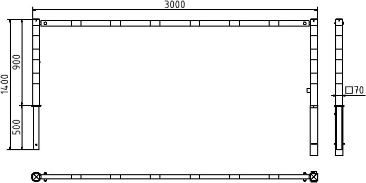 Schake Barieră de acces, 70 × 70 mm, 80 × 80 mm, oțel zincat la cald, fix, demontabil, cod 410_30B