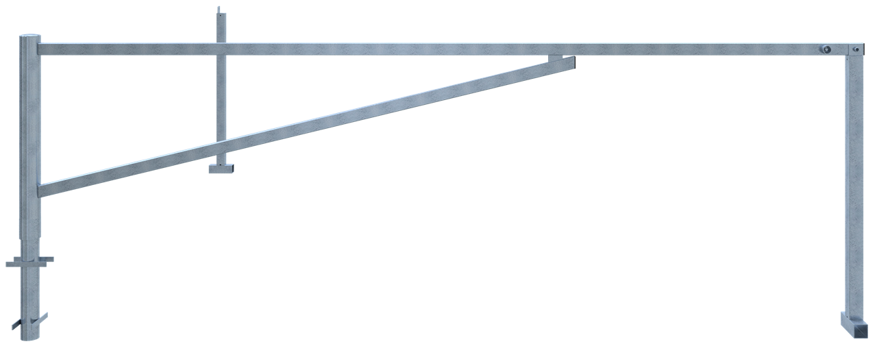 Schake Barieră batantă, Ø 102 mm, 60 × 40 mm, oțel zincat la cald, cu închidere, pentru betonare, cod 413_400F