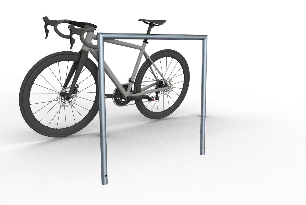Schake Suport pentru biciclete, Ø 48 × 2,5 mm, oțel zincat la cald, pentru betonare, cod 447_13