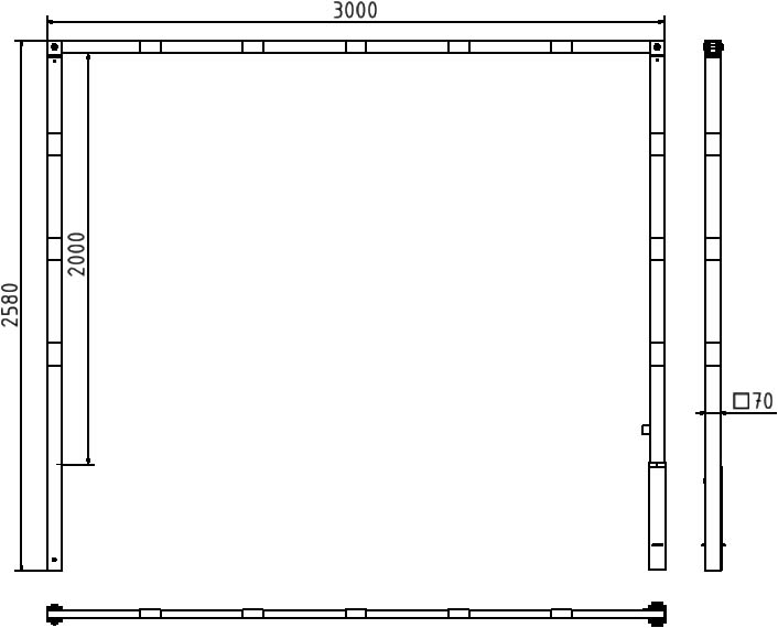 Schake Barieră de limitare a înălțimii, 70 × 70 mm, 80 × 80 mm, oțel zincat la cald, fix, demontabil, cod 417_31B