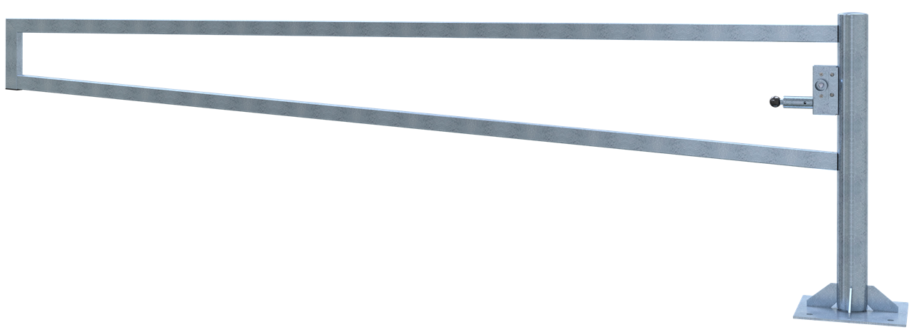 Schake Barieră batantă, Ø 102 mm, 60 × 40 mm, oțel zincat la cald, fix, cu închidere, cod 4013_35FP