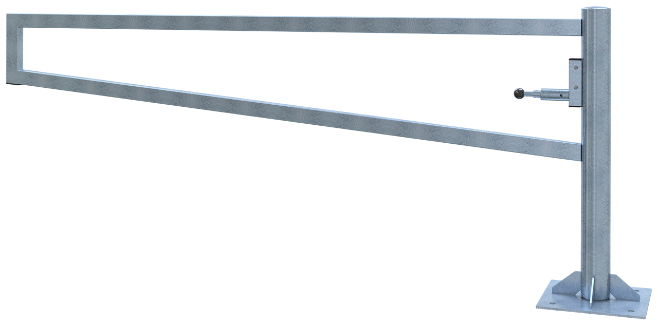Schake Barieră batantă, Ø 102 mm, 60 × 40 mm, oțel zincat la cald, fix, cu închidere, cod 4013_25FP