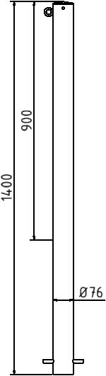 Schake Stâlp de protecție, Ø 76 × 2,6 mm, oțel zincat la cald, fix, pentru betonare, cod 476/1