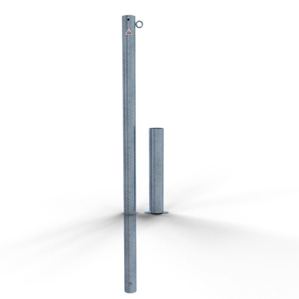 Schake Stâlp de protecție, Ø 60 × 2,5 mm, oțel zincat la cald, demontabil, cu închidere, cod 460H/1