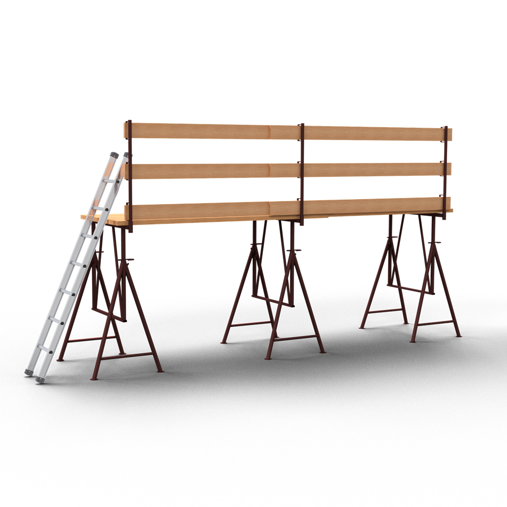 Schake Capră de schelă, set, 240 × 2500 × 45 mm, aluminiu, pliabil