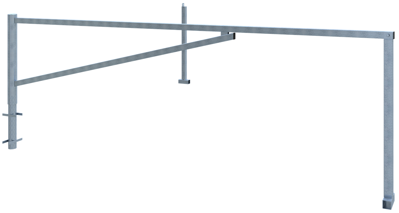 Schake Barieră batantă, Ø 102 mm, 60 × 40 mm, oțel zincat la cald, cu închidere, pentru betonare, cod 413_400V