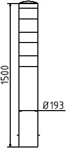 Schake Bornă de protecție, Ø 193 × 3,6 mm, oțel, galben/negru, fix, pentru betonare, cod 40191BG