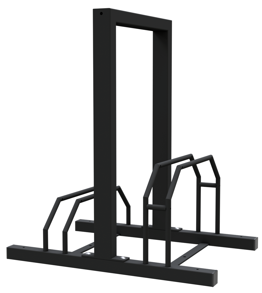 Schake Suport pentru biciclete, set, RAL9005, 60 × 40 mm, oțel zincat la cald, cod 421_20HB