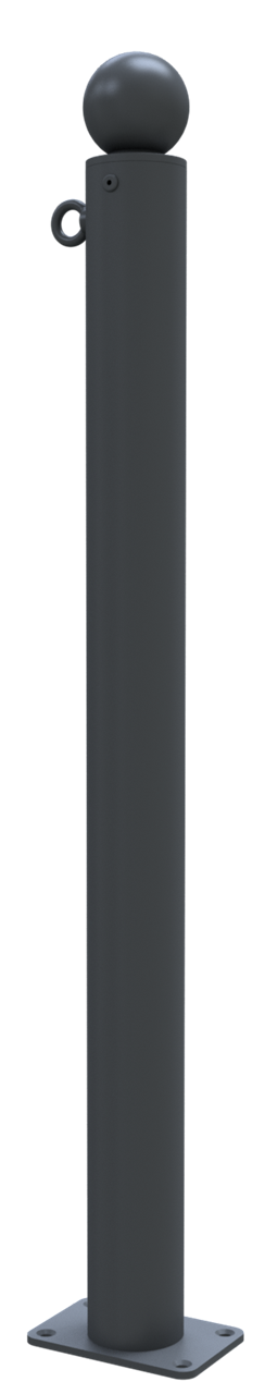 Schake Bornă de protecție, seria 475B, RAL 7016, Ø 76 mm, 100 × 150 mm, oțel zincat, cod 475PB+1