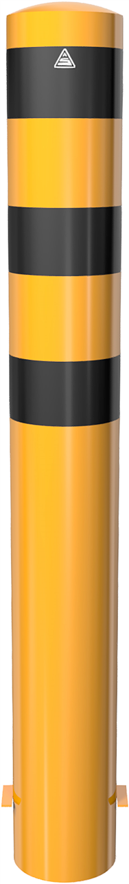Schake Bornă de protecție, Ø 193 × 3,6 mm, oțel, galben/negru, fix, pentru betonare, cod 40190BG
