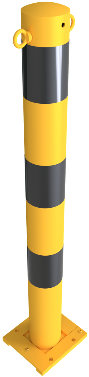 Schake Bornă de protecție, Ø 89 mm, 150 × 180 mm, oțel zincat la cald, galben/negru, fix, cod 489APBG+2