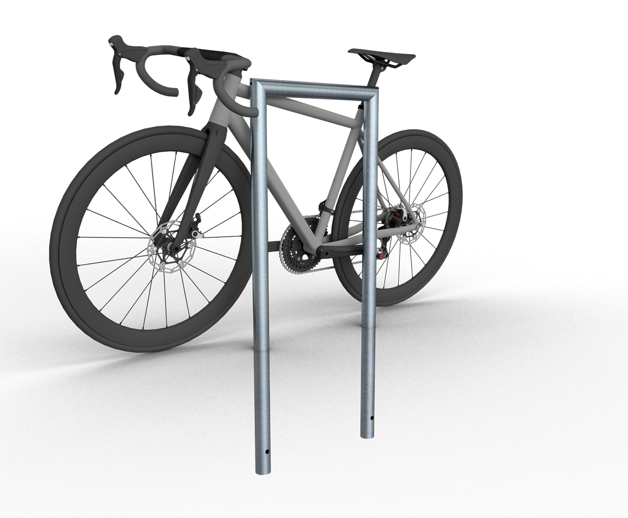 Schake Suport pentru biciclete, Ø 48 × 2,5 mm, oțel zincat la cald, pentru betonare, cod 447_09