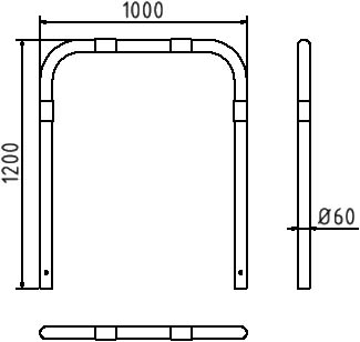 Schake Arc de protecție, Ø 60 × 2,5 mm, Ø 60 mm, oțel zincat la cald, pentru betonare, cod 465_12B
