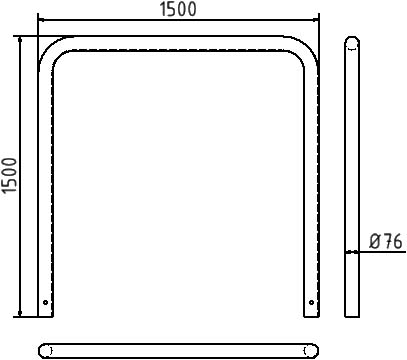 Schake Stâlp de protecție, Ø 76 × 2,6 mm, oțel zincat la cald, pentru betonare, cod 475_15