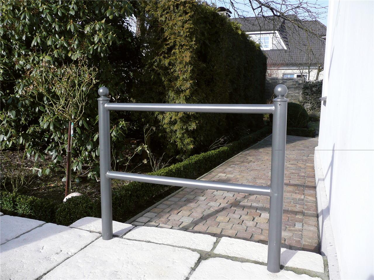 Schake Suport pentru biciclete, Ø 60 × 2,5 mm, Ø 42 × 2,5 mm, oțel zincat la cald, pentru betonare, cod 422_60
