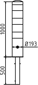 Schake Bornă de protecție, Ø 193 × 3,6 mm, oțel, galben/negru, fix, demontabil, cod 40191FBG