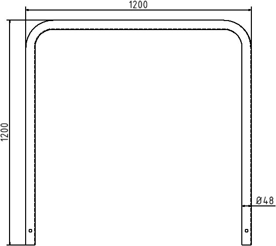 Schake Arc din oțel inoxidabil, Ø 48 mm, inox, pentru betonare, cod 449_13