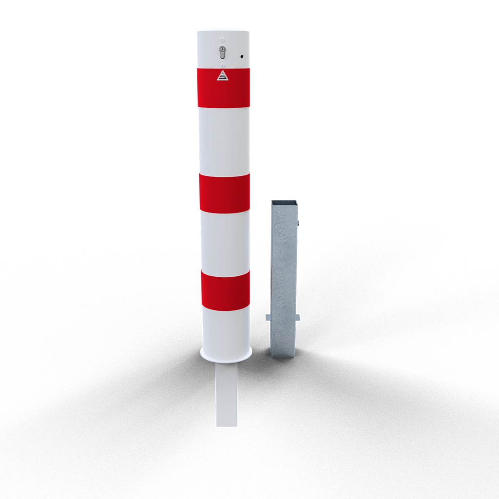 Schake Bornă de protecție, Ø 152 × 3,2 mm, oțel zincat la cald, demontabil, cu închidere, cod 40151ZB