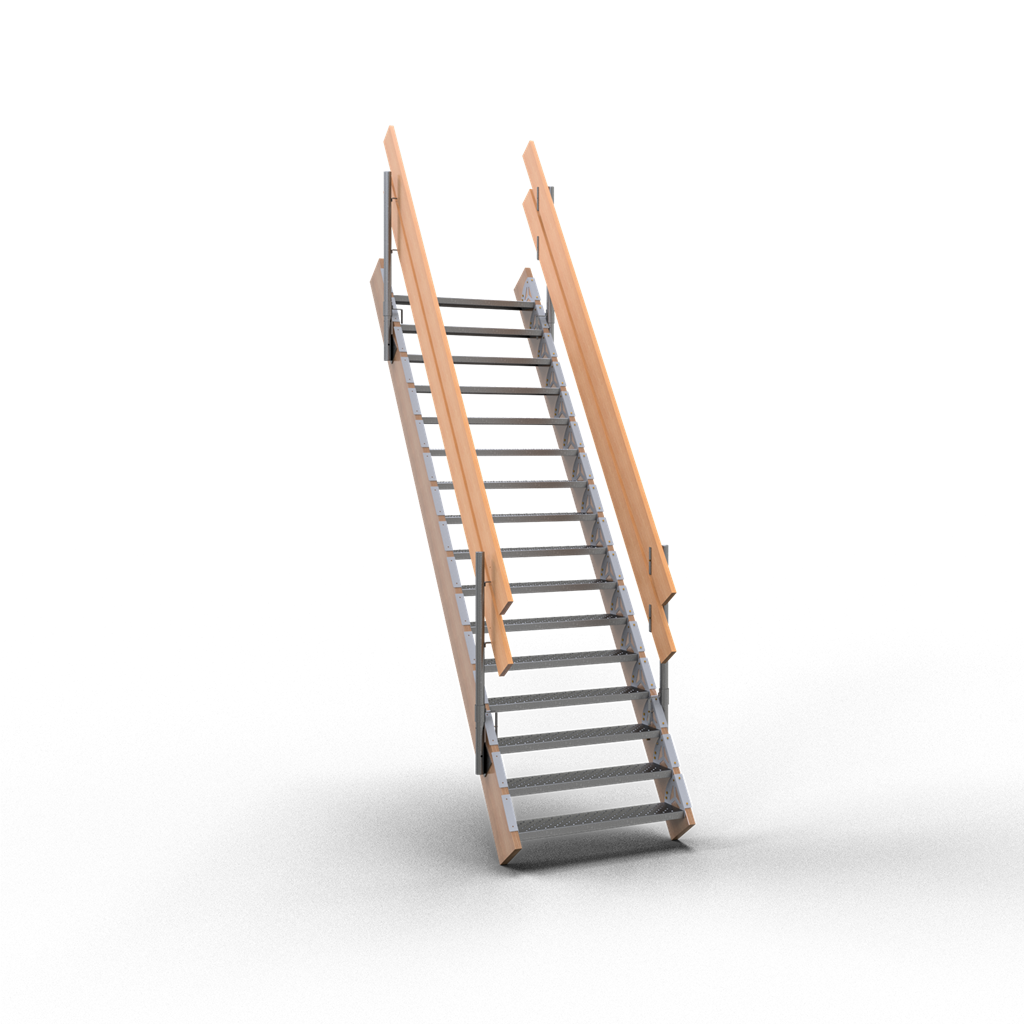 Schake Scară de șantier, set, 3,50 m, lemn