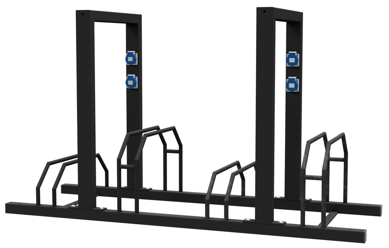 Schake Suport pentru biciclete, set, RAL9005, 60 × 40 mm, oțel zincat la cald, cod 421_40HBE