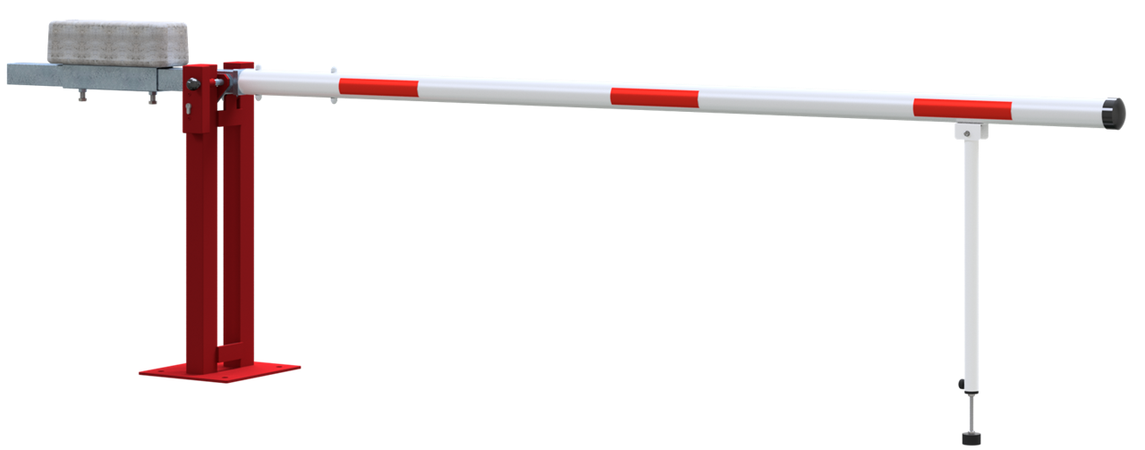 Schake Barieră de acces, Ø 20 mm, Ø 80 mm, oțel zincat la cald, cu închidere, cu contragreutate, cod 411_31ZPB