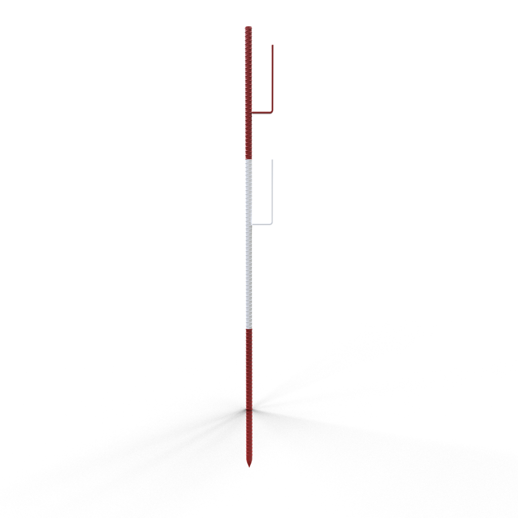 Schake Stâlp de protecție, Ø 20 x1400 mm, oțel, roșu/alb, cod 302214RH2
