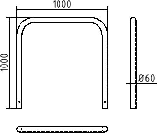 Schake Arc de protecție, Ø 60 × 2,5 mm, Ø 60 mm, oțel zincat la cald, pentru betonare, cod 465_06
