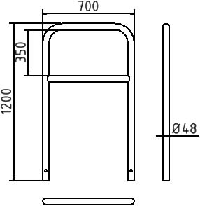 Schake Arc de protecție, Ø 48 × 2,5 mm, oțel zincat la cald, pentru betonare, cod 448_21