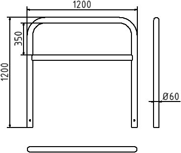 Schake Barieră pentru parcare, Ø 60 × 2,5 mm, Ø 60 mm, oțel zincat la cald, cod 465_23