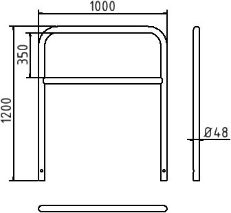 Schake Arc de protecție, Ø 48 × 2,5 mm, oțel zincat la cald, pentru betonare, cod 448_22