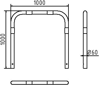 Schake Arc de protecție, Ø 60 × 2,5 mm, Ø 60 mm, oțel zincat la cald, pentru betonare, cod 465_06B