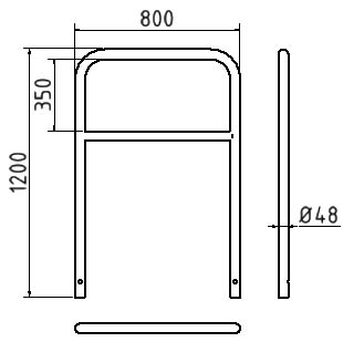 Schake Arc din oțel inoxidabil, Ø 48 mm, inox, pentru betonare, cod 449_21