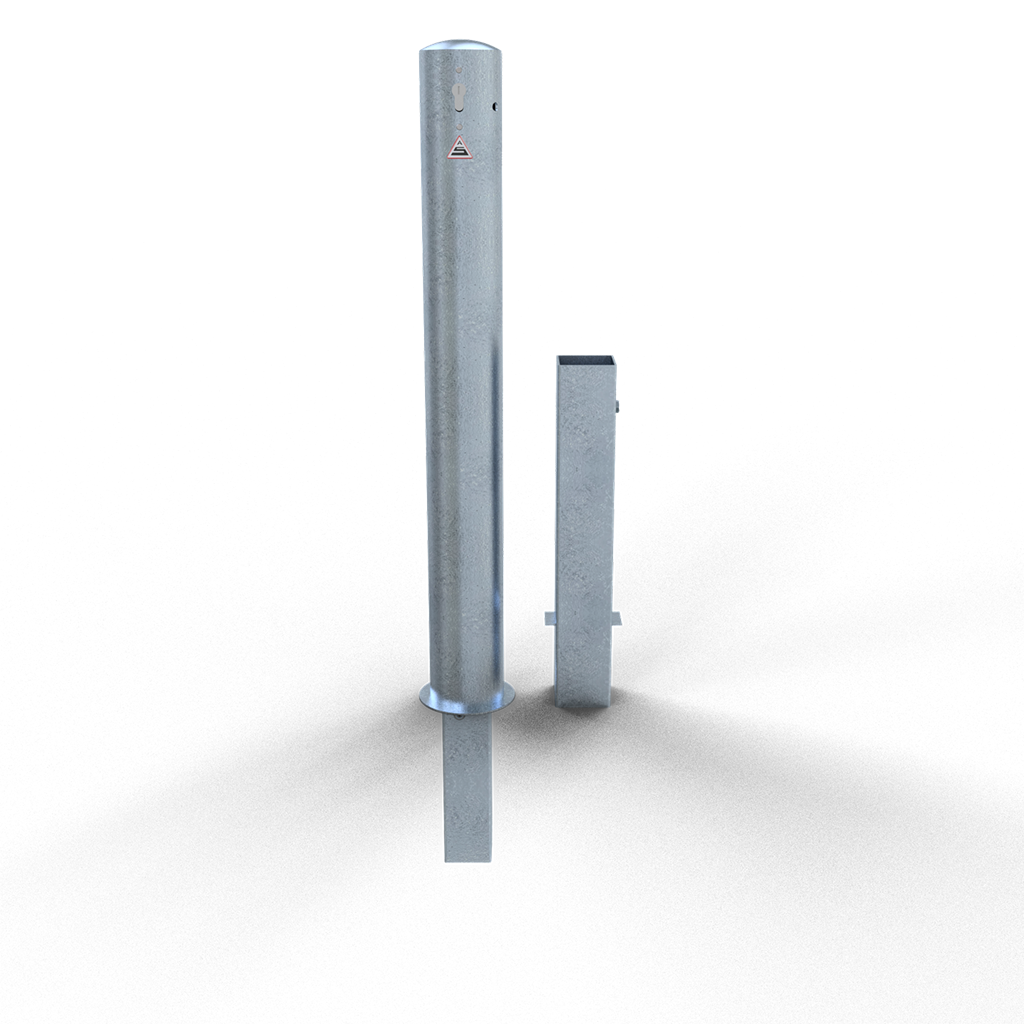 Schake Închidere cu cilindru profil Euro, Ø 108 × 2,9 mm, oțel zincat la cald, demontabil, cu închidere, cod 493Z