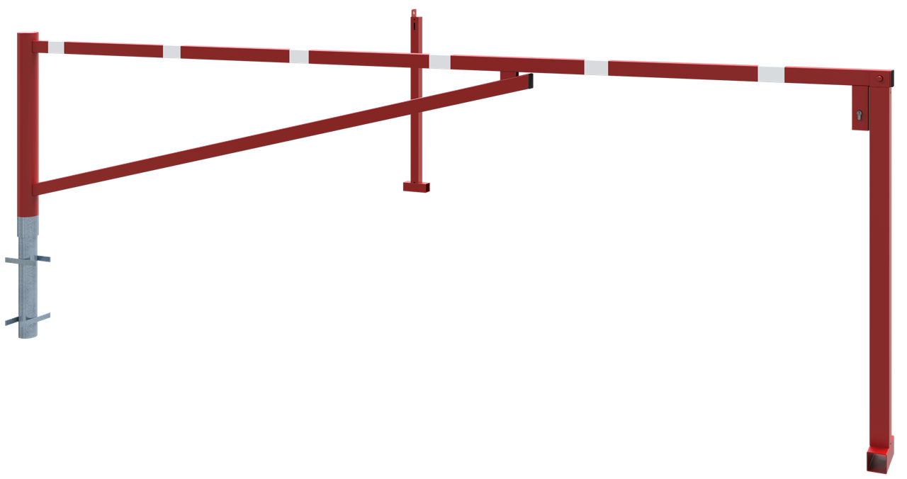 Schake Barieră batantă, Ø 102 mm, 60 × 40 mm, oțel zincat la cald, cu închidere, pentru betonare, cod 413_400ZB