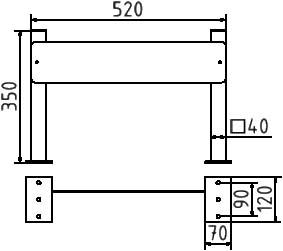 Schake Semnalizare pentru parcare, 40 × 40 × 2 mm, oțel zincat, fix