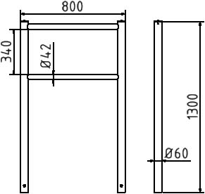 Schake Suport pentru biciclete, Ø 60 × 2,5 mm, Ø 42 × 2,5 mm, oțel zincat la cald, pentru betonare, cod 422_60