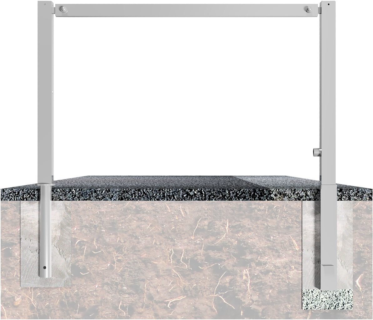 Schake Barieră de acces, 70 × 70 mm, 80 × 80 mm, oțel zincat la cald, fix, demontabil, cod 410_15