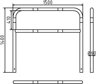 Schake Barieră pentru parcare, Ø 60 × 2,5 mm, Ø 60 mm, oțel zincat la cald, cod 465_33B
