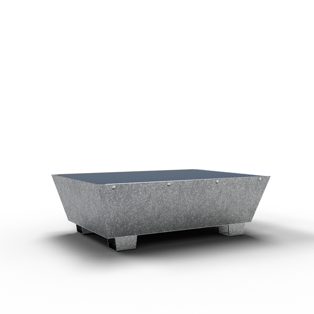 Schake Tavă colectoare, tip S230, 1230 × 850 × 400 mm, 1230 × 850 mm, oțel zincat la cald, demontabil