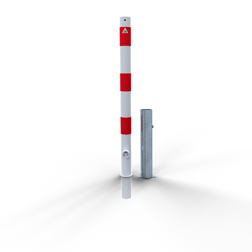 Schake Stâlp de protecție, Ø 60 × 2,5 mm, oțel zincat la cald, demontabil, cu închidere, cod 460FB