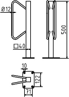 Schake Suport pentru biciclete, Ø 12 mm, Ø 10 mm, oțel zincat la cald, cod 421_53