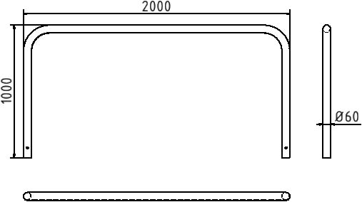 Schake Arc de protecție, Ø 60 × 2,5 mm, Ø 60 mm, oțel zincat la cald, pentru betonare, cod 465_08