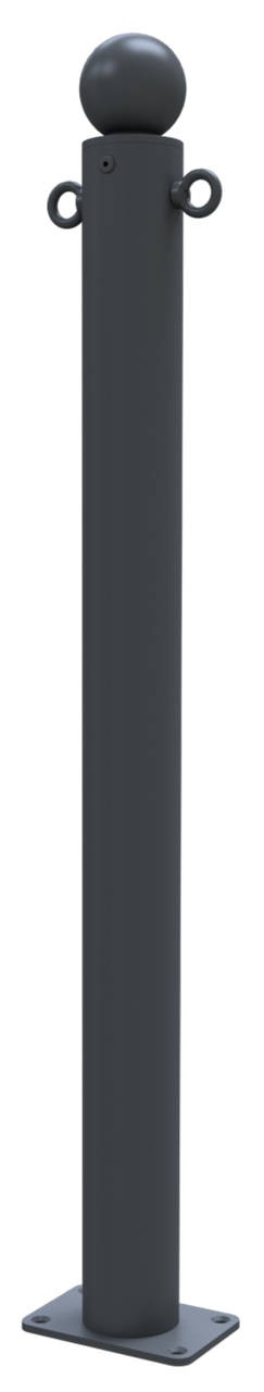 Schake Bornă de protecție, seria 475B, RAL 7016, Ø 76 mm, 100 × 150 mm, oțel zincat, cod 475PB+2