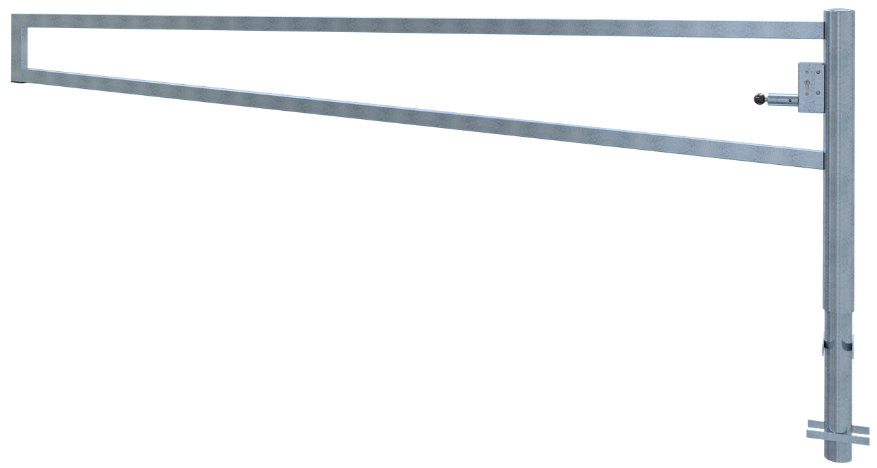 Schake Barieră batantă, Ø 102 mm, 60 × 40 mm, oțel zincat la cald, cu închidere, pentru betonare, cod 4013_35Z