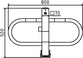 Schake Blocaj pentru parcare, Ø 60 mm, 100 × 150 mm, oțel zincat la cald, fix, pliabil, cod 4709FUB